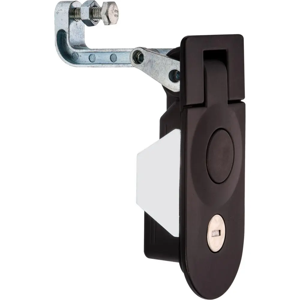 Compression latch round locking, long, keyed alike, zinc, black
