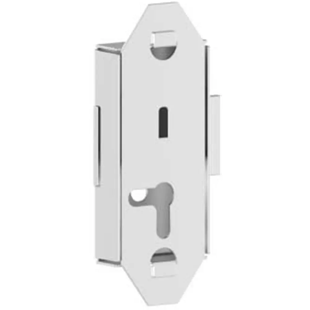 Lock, steel, zinc plated, photograph