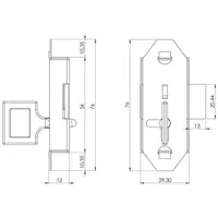 Drawing, Lock, steel, zinc plated