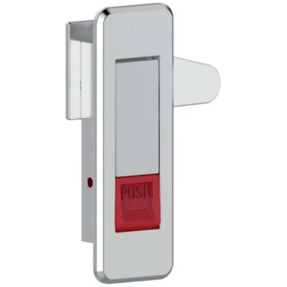 Panel lock, automatic, left, zinc body, steel cam, chrome plated, photograph