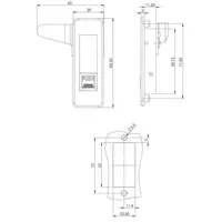 Drawing, Panel lock, automatic, left, zinc body, steel cam, chrome plated