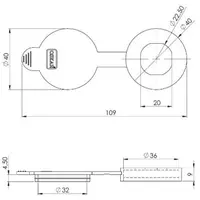 Drawing, Dust cap for panel lock, elastomer