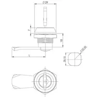 Drawing, Cam lock, polyamide, keyed alike