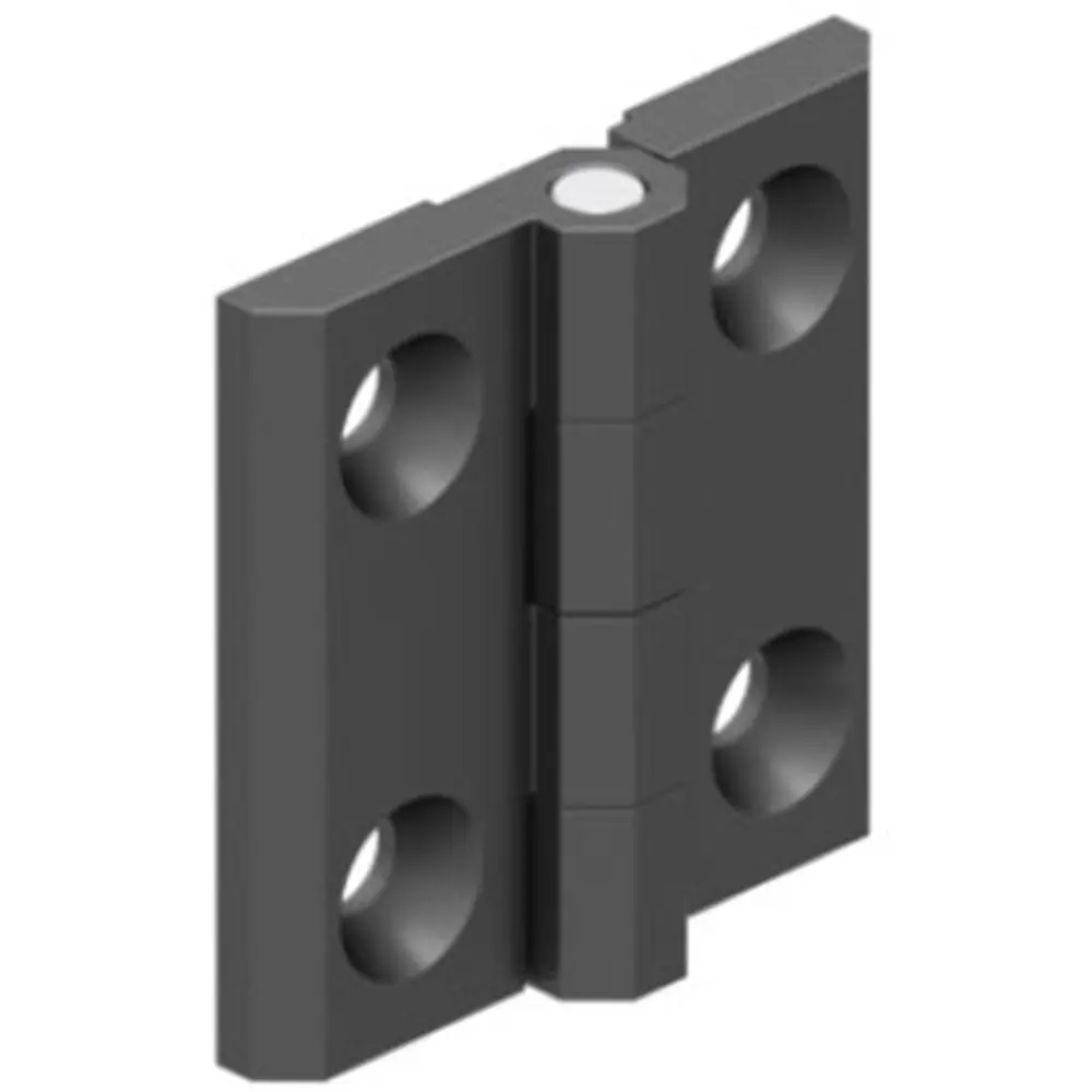 Hinge leaf, 50 × 50 mm, with holes, zinc, black, photograph