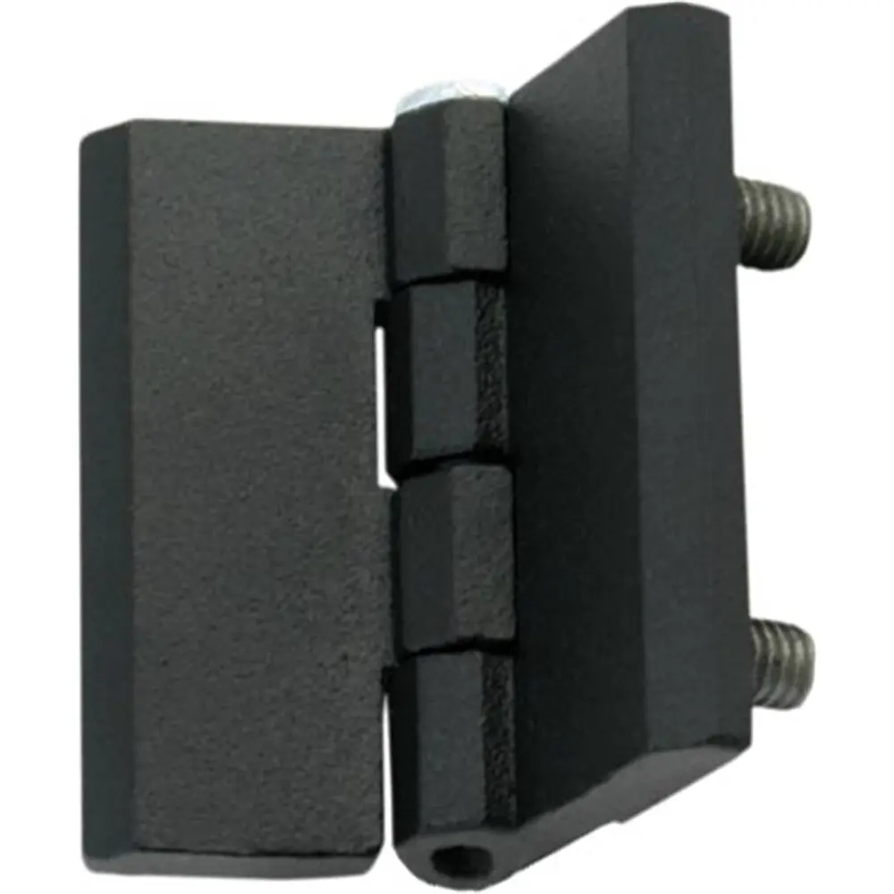 Hinge leaf, 50 × 50 mm, with studs, zinc, black, photograph