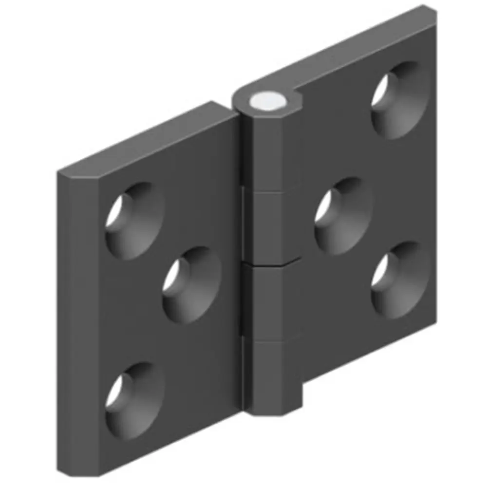 Hinge leaf, 50 × 76 mm, zinc, black, photograph