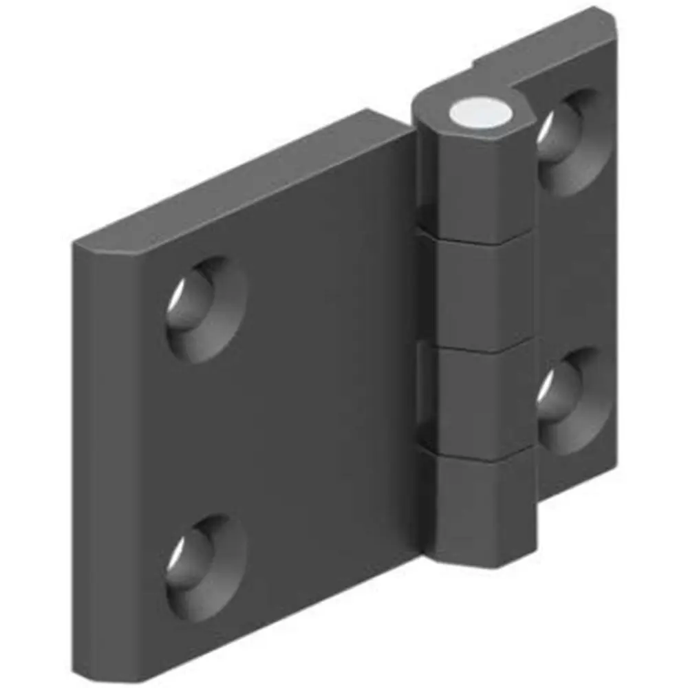 Hinge leaf, 60 × 90 mm, with holes, zinc, black, photograph