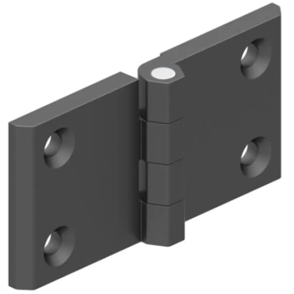 Hinge leaf, 60 × 120 mm, with holes, zinc, black, photograph