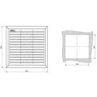 Drawing, Ventilation shutter, 250 × 250 mm, black