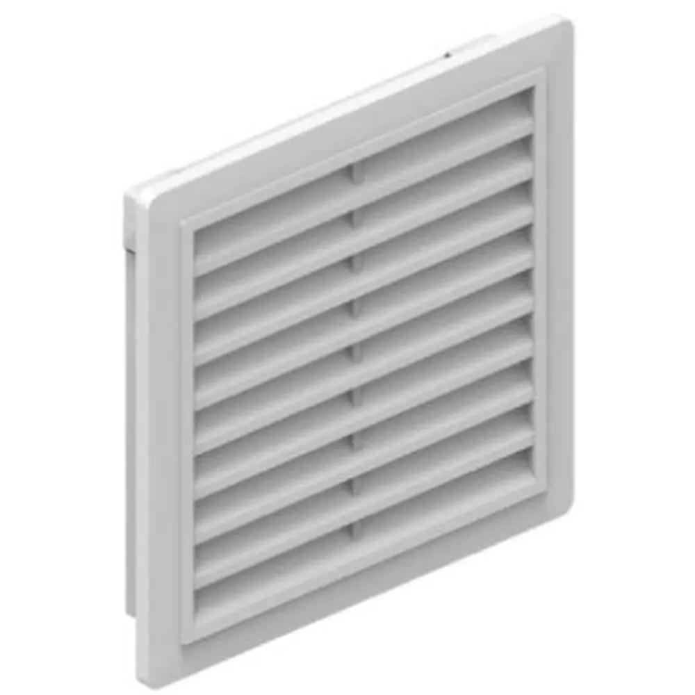 Vent, 105 × 105 mm, grey, plastic, photograph