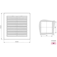 Drawing, Vent, 105 × 105 mm, grey, plastic