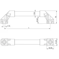 Drawing, Handle, aluminium, 400 mm