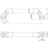 Drawing, Handle, aluminium, 500 mm