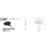 Drawing, Allen key for lock