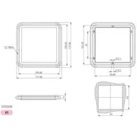 Drawing, Counter screen, polycarbonate, O-ring, 3 mm