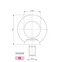 Drawing, Eye bolt M12, steel, zinc plated
