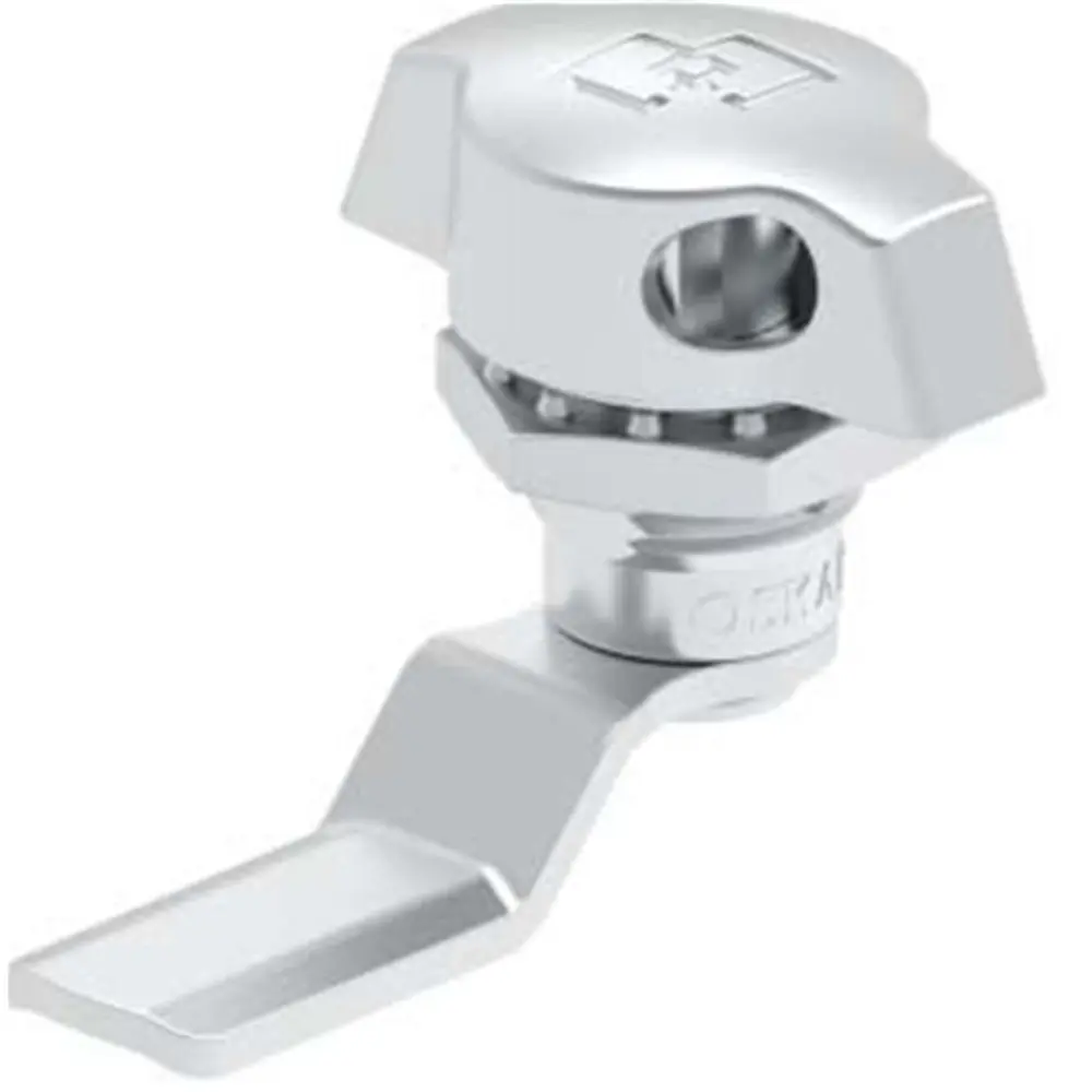 Wing knob, padlockable, chrome plated, left side, photograph