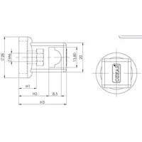 Drawing, Rod guide round height, 36 mm