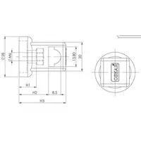 Drawing, Rod guide round height, 38 mm