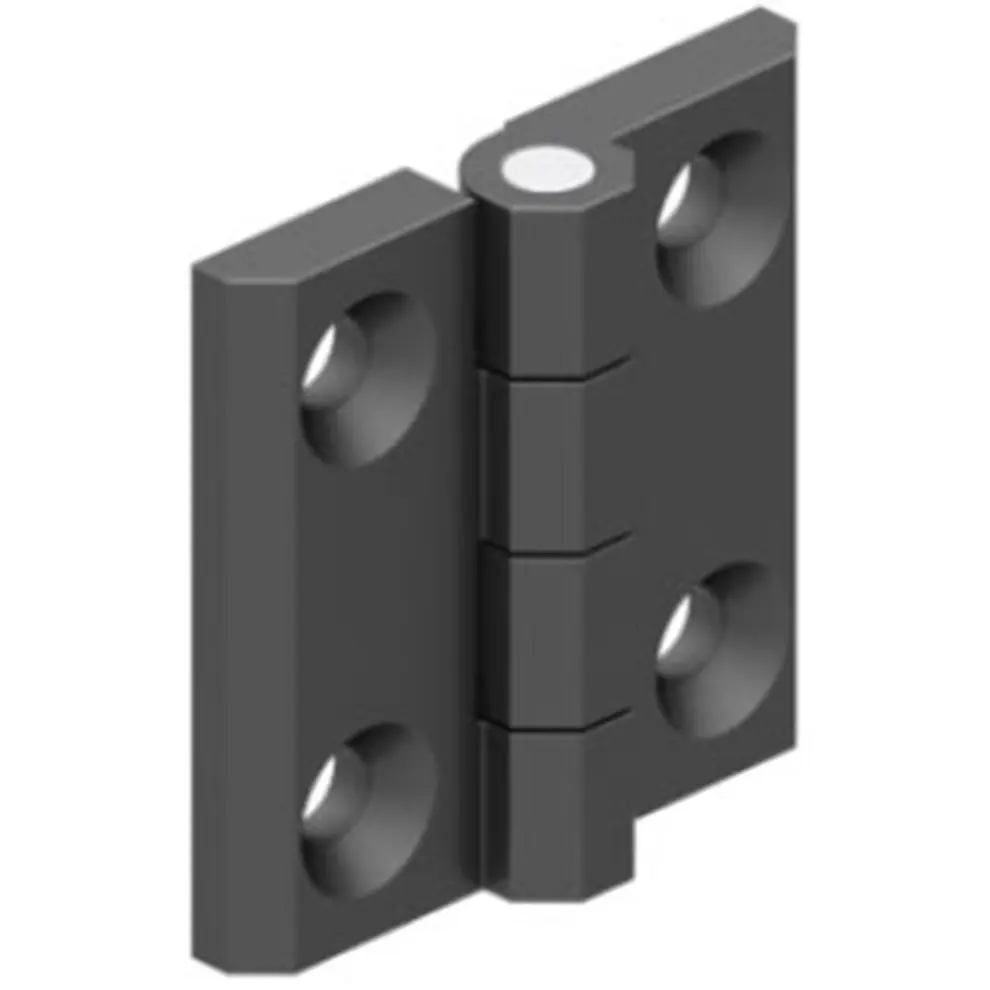 Hinge leaf, 40 × 40 mm, with holes, zinc, black, photograph