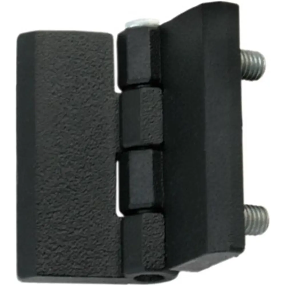 Hinge leaf, 40 × 40 mm, with studs, zinc, black, photograph
