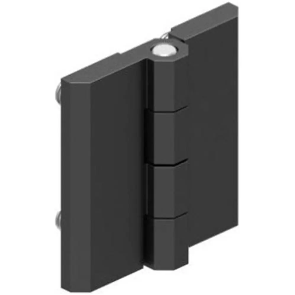 Hinge leaf, 40 × 40 mm, with studs, polyamide, black, photograph