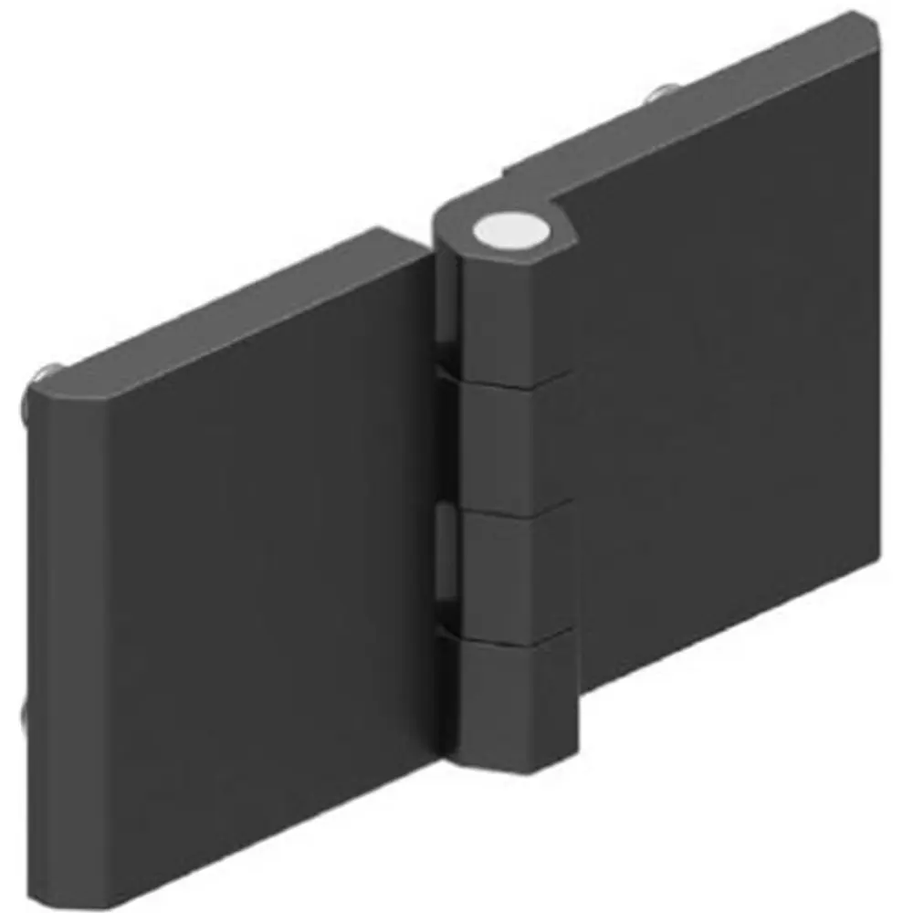 Hinge leaf, 60 × 120 mm, with studs, zinc, black, photograph