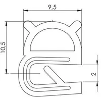 Drawing, Gasket seal pinchweld, rubber