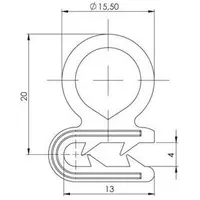 Drawing, Gasket seal pinchweld, rubber