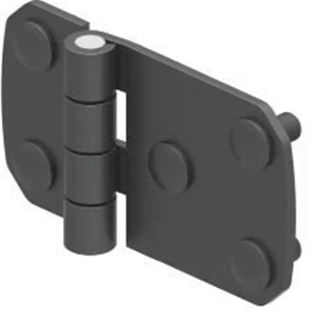 Hinge leaf, 60 × 106 mm, with studs, steel, black, photograph
