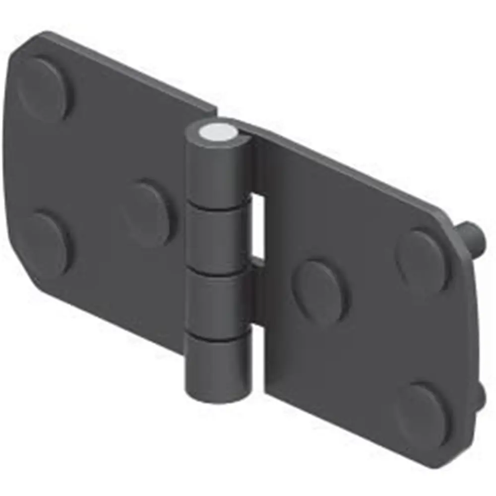 Hinge leaf, 60 × 136 mm, with studs, steel, black, photograph