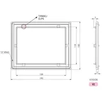 Drawing, Counter screen, snap type, polycarbonate, O-ring, 3 mm