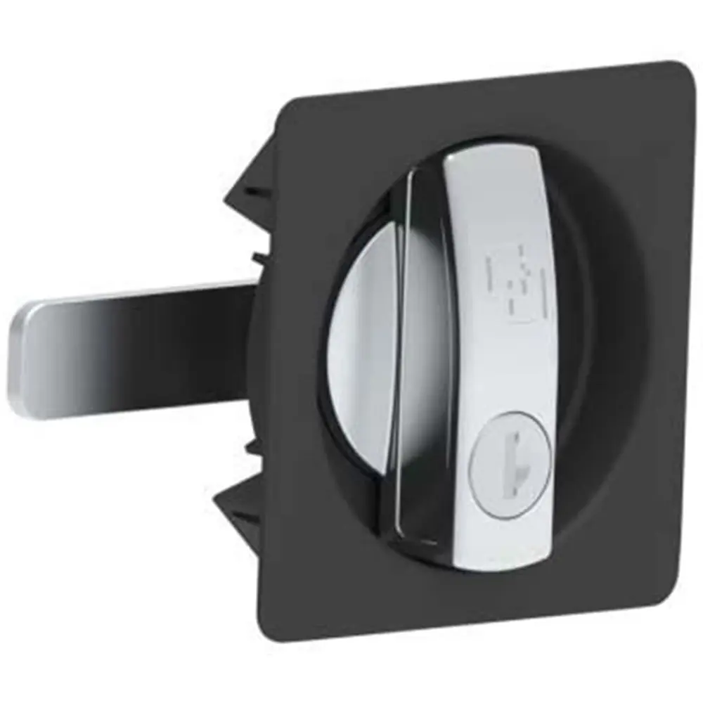 Square cabinet lock, 85 × 85 mm, chrome, keyed alike, photograph