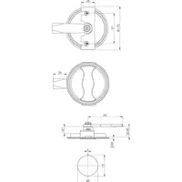 Drawing, Round fire cabinet lock, chrome