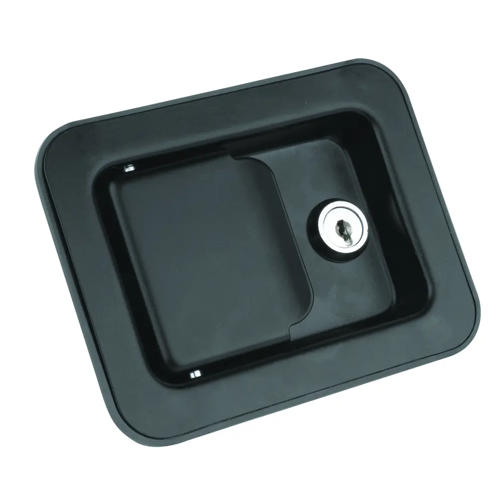 Push-to-close latch 1333, keyed alike, steel, black painted